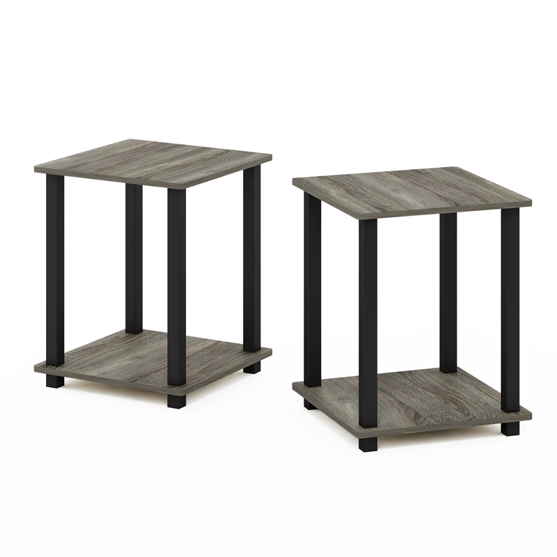 Furinno SIMPLISTIC Set of 2. 2-Tier Nightstand. Easy Assembly. French Oak