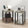 Furinno SIMPLISTIC Set of 2. 2-Tier Nightstand. Easy Assembly. French Oak