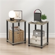 Furinno TURN-N-TUBE Set of 2. 2-Tier Stackable Toolless Nightstand French Oak