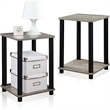 Furinno TURN-N-TUBE Set of 2. 2-Tier Stackable Toolless Nightstand French Oak