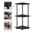 Furinno Turn-N-Tube Toolless Assembly 3-Tier Black Open Corner Shelf. Black