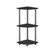 Furinno Turn-N-Tube Toolless Assembly 3-Tier Black Open Corner Shelf. Black