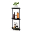 Furinno Turn-N-Tube Toolless Assembly 3-Tier Black Open Corner Shelf. Black