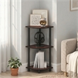 Furinno Turn-N-Tube Toolless Assembly 3-Tier Brown Corner Shelf. Dark Cherry