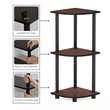 Furinno Turn-N-Tube Toolless Assembly 3-Tier Brown Corner Shelf. Dark Cherry