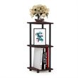 Furinno Turn-N-Tube Toolless Assembly 3-Tier Brown Corner Shelf. Dark Cherry
