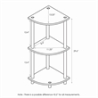 Furinno Turn-N-Tube Toolless Assembly 3-Tier Black Corner Shelf. Dark Walnut