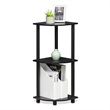 Furinno Turn-N-Tube Toolless Assembly 3-Tier Black Corner Shelf. Dark Walnut