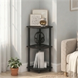 Furinno Turn-N-Tube Toolless Assembly 3-Tier Black Open Corner Shelf. Espresso
