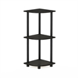 Furinno Turn-N-Tube Toolless Assembly 3-Tier Black Open Corner Shelf. Espresso