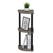 Furinno Turn-N-Tube Toolless Assembly 3-Tier Grey Open Corner Shelf. French Oak