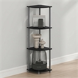 Furinno Turn-N-Tube Toolless Assembly 4-Tier Black Open Corner Shelf. Black