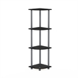 Furinno Turn-N-Tube Toolless Assembly 4-Tier Black Open Corner Shelf. Black