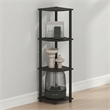 Furinno Turn-N-Tube Toolless Assembly 4-Tier Black Open Corner Shelf. Espresso