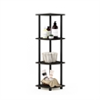 Furinno Turn-N-Tube Toolless Assembly 4-Tier Black Open Corner Shelf. Espresso
