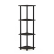 Furinno Turn-N-Tube Toolless Assembly 4-Tier Black Open Corner Shelf. Espresso