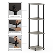 Furinno Turn-N-Tube Toolless Assembly 4-Tier Grey Open Corner Shelf. French Oak