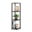 Furinno Turn-N-Tube Toolless Assembly 4-Tier Grey Open Corner Shelf. French Oak