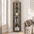 Furinno Turn-N-Tube Toolless Assembly 5-Tier Green Open Corner Shelf. Sage Green