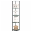Furinno Turn-N-Tube Toolless Assembly 5-Tier Green Open Corner Shelf. Sage Green
