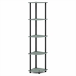 Furinno Turn-N-Tube Toolless Assembly 5-Tier Green Open Corner Shelf. Sage Green