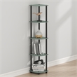 Furinno Turn-N-Tube Toolless Assembly 5-Tier Green Open Corner Shelf. Sage Green