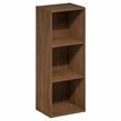 Furinno LUDER 3-Cube Open Shelves Bookcase. 9.3 x 12 x 31.5. Warm Walnut