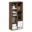 Furinno LUDER 7-Cube Bookshelf. Bookcase. 9.4 x 19.5 x 41.7. Warm Walnut