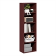 Furinno LUDER 5-Cube Bookcase with Open Shelf. 9.4 x 15.8 x 52. Dark Red