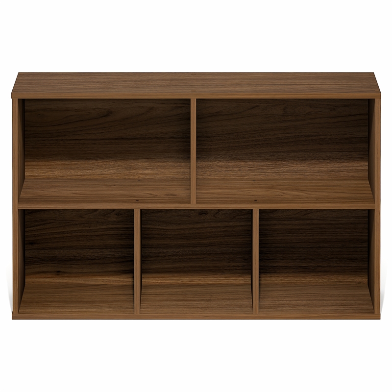 Furinno LUDER 5-Cube Reversible Bookcase. 9.4 x 19.5 x 31.5. Warm Walnut