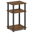 Furinno JUST 3-Tier Open Shelves End Table. Toolless Assembly. Warm Walnut