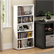 Furinno JAYA 5-Tier Adjustable Shelves CD Rack with Open Shelf. White