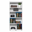 Furinno JAYA 5-Tier Adjustable Shelves CD Rack with Open Shelf. White