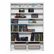 Furinno JAYA 7-Tier Wide Open Shelf CD Rack with Adjustable Shelves. White