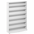 Furinno JAYA 7-Tier Wide Open Shelf CD Rack with Adjustable Shelves. White