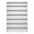 Furinno JAYA 7-Tier Wide Open Shelf CD Rack with Adjustable Shelves. White
