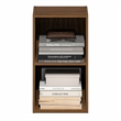 Furinno PASIR 2-Tier Modern Open Shelves Bookcase 9 x 12 x 21. Warm Walnut