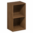 Furinno PASIR 2-Tier Modern Open Shelves Bookcase 9 x 12 x 21. Warm Walnut