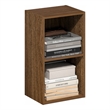 Furinno PASIR 2-Tier Modern Open Shelves Bookcase 9 x 12 x 21. Warm Walnut