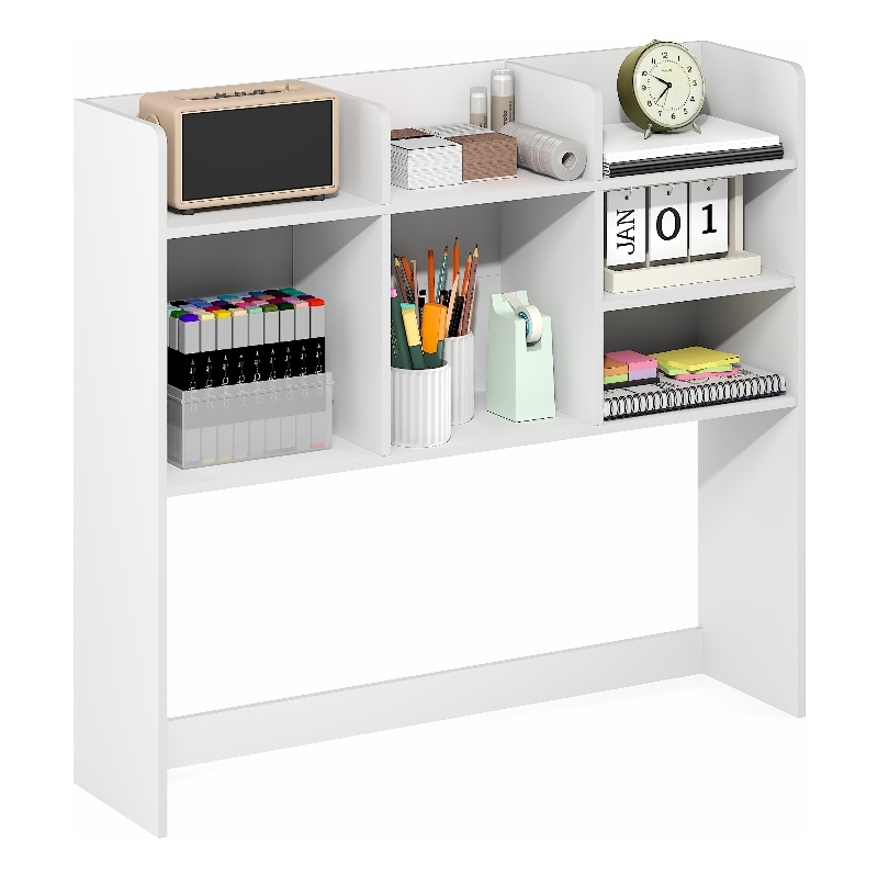 Furinno CLASSIC 7-Shelf Desktop Hutch. Desk Organzier. White