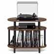 Furinno JAYA Record Player Stand. up to 180-185 Vinyl Records. Amber Pine
