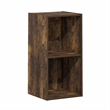 Furinno LUDER 2-Cube Open Shelves Bookcase. 11.6 x 12.2 x 24. Amber Pine