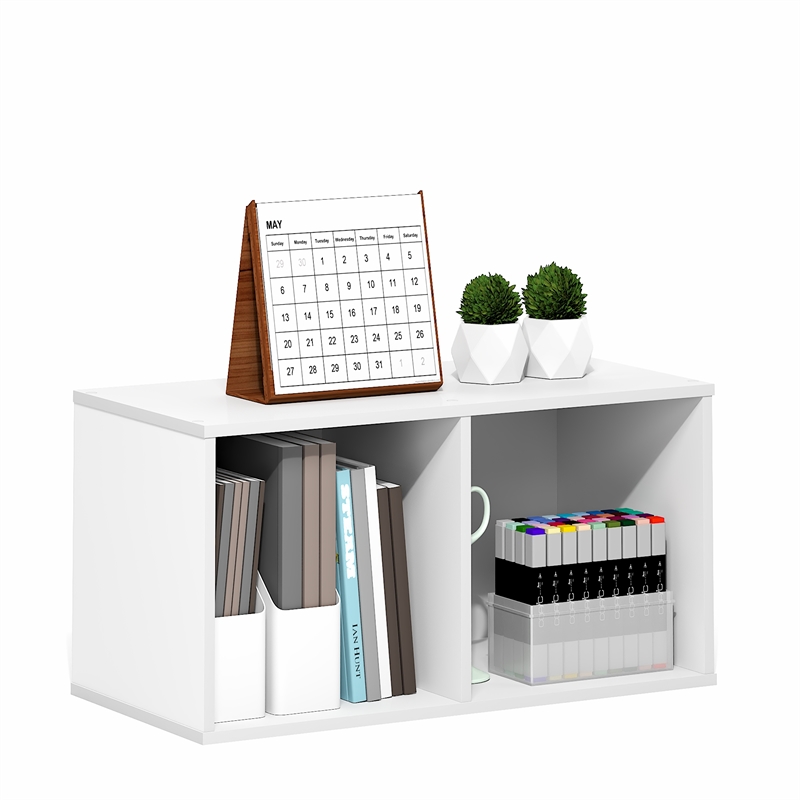 Furinno LUDER 2-Cube Open Shelves Bookcase. 11.6 x 12.2 x 24. White