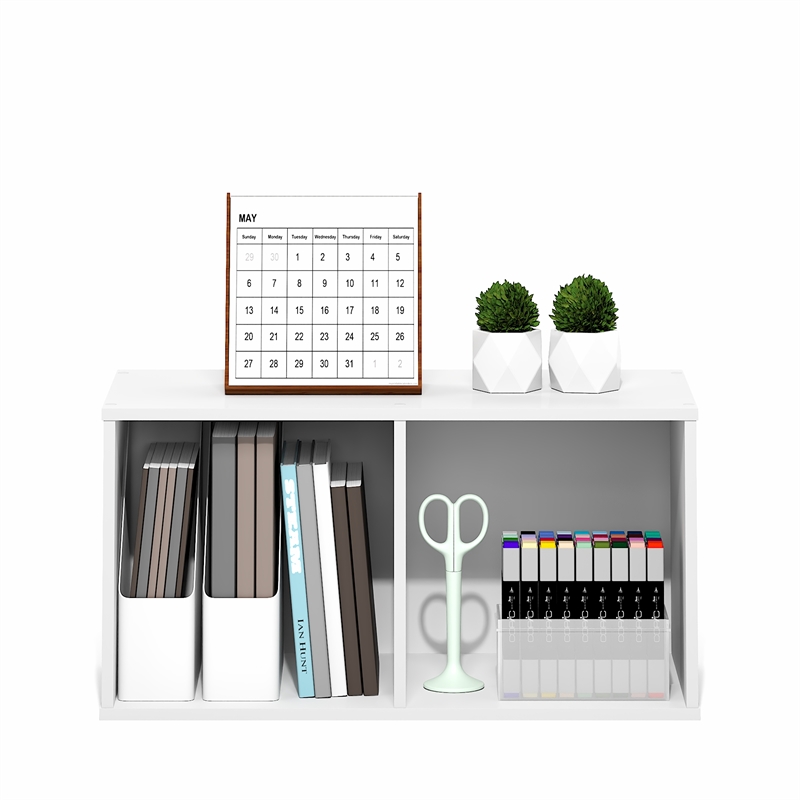 Furinno LUDER 2-Cube Open Shelves Bookcase. 11.6 x 12.2 x 24. White