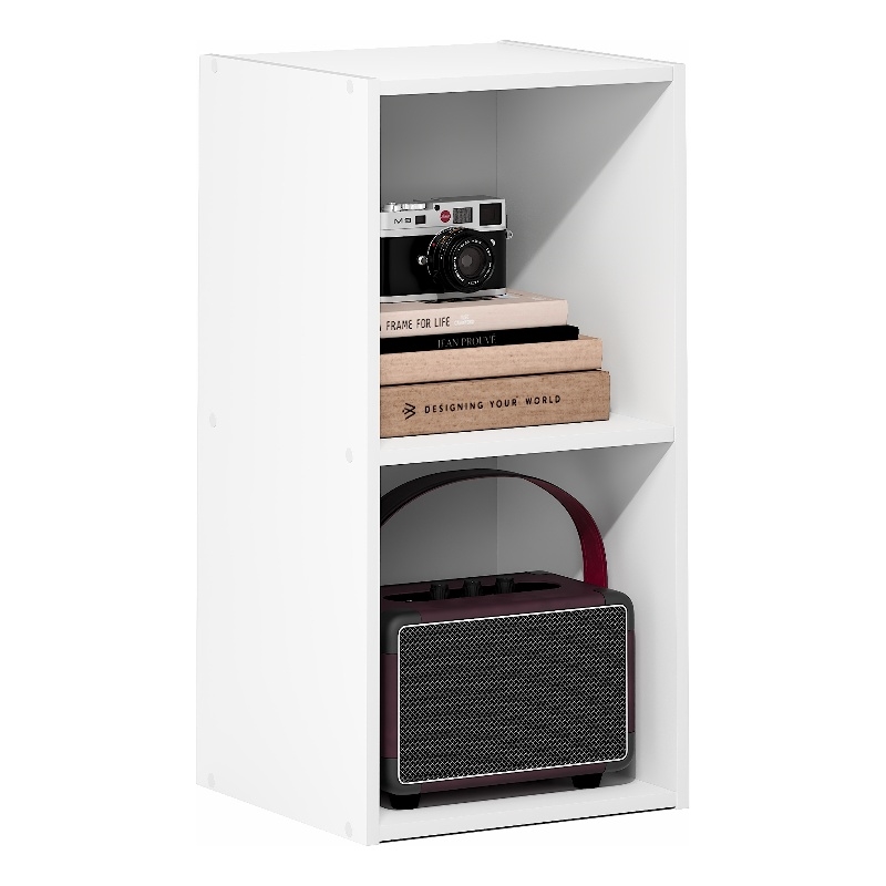 Furinno LUDER 2-Cube Open Shelves Bookcase. 11.6 x 12.2 x 24. White