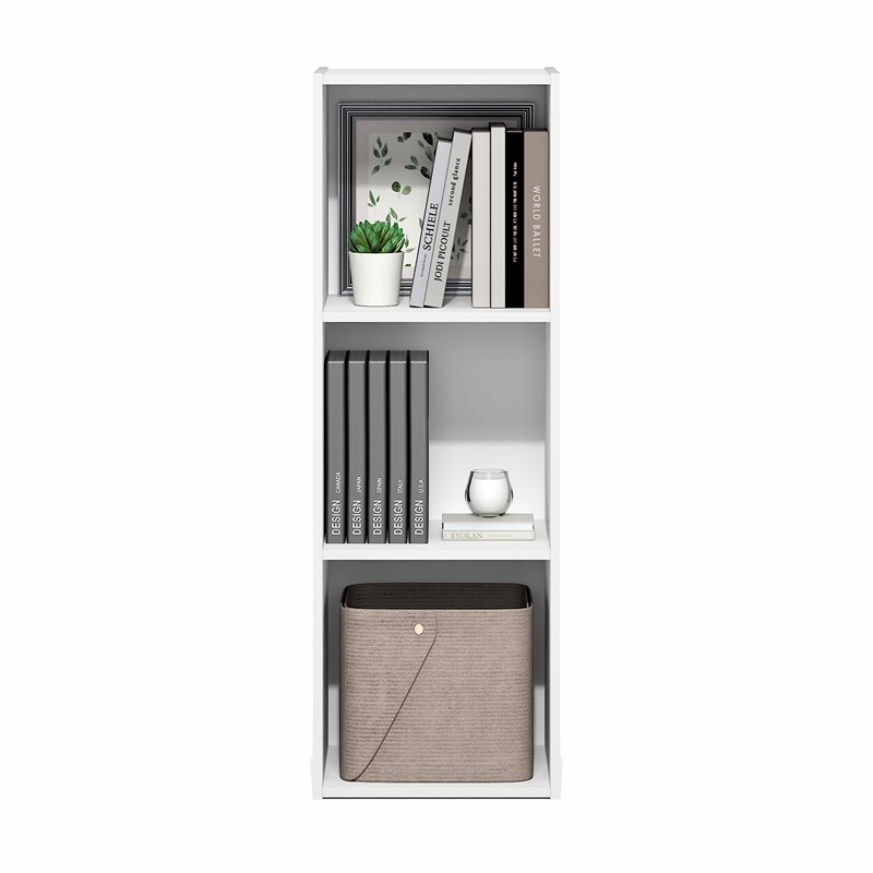 Furinno LUDER 3-Cube Open Shelves Bookcase. 11.6 x 12.2 x 35.7. White