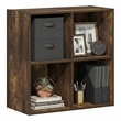 Furinno LUDER 4-Cube Open Shelves Bookcase. 11.6 x 23.9 x 24. Amber Pine