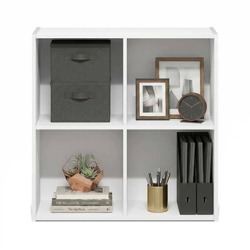 Furinno LUDER 4-Cube Open Shelves Bookcase. 11.6 x 23.9 x 24. White