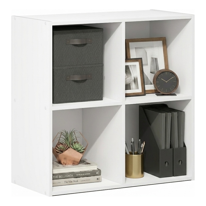 Furinno LUDER 4-Cube Open Shelves Bookcase. 11.6 x 23.9 x 24. White