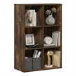 Furinno LUDER 6-Cube Open Shelves Bookcase. 11.6 x 23.9 x 35.7. Amber Pine